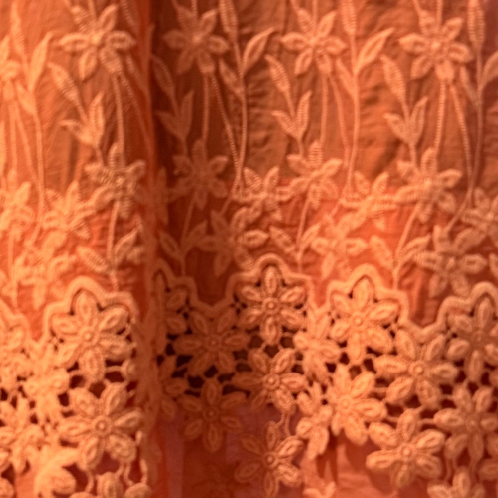 Like New Johnny Was! Orange button up sleeveless tunic embroidered sides size lg - Picture 9 of 15
